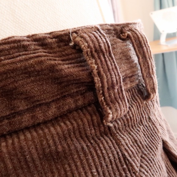 Womens Vintage High Rise Corduroy Pants Size 6 Brown Dark Academia Poetcore Twee - Picture 7 of 10